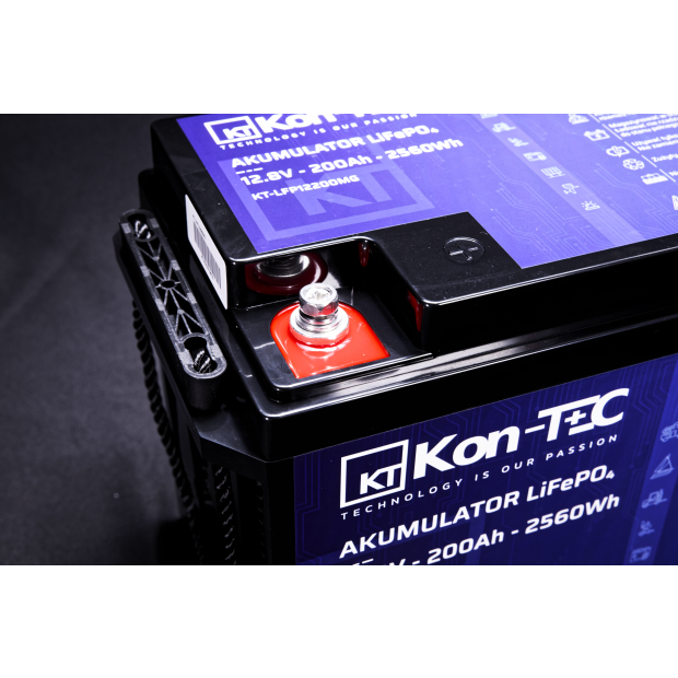 Akumulator LiFePO4 12V (12,8V) 200Ah Kon-TEC Maty grzewcze komunikacja bezprzewodowa 12000 cykli